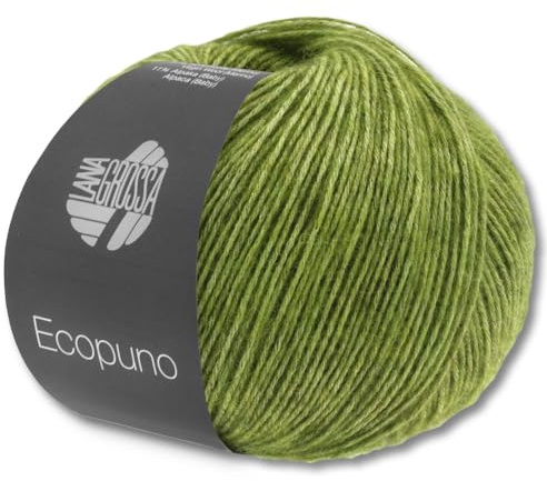 Frida's Wollhaus Lana Grossa 50 g Ecopuno Netzgarn Baumwolle Merino Alpaca Wolle Garn 69 Farben (02 - Apfelgrün)