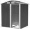Outsunny 5ft x 4ft Garden Shed, Metal Tool Storage Shed with Sliding Door, Sloped Roof and Foundation Kit for Garden, Patio, Lawn, Grey