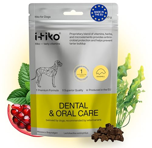 Itiko - Snacks naturels pour Soins dentaires pour Chiens - Gâteries Naturelles pour Chiens - Lutte Contre la Mauvaise haleine du Chien - Alternative au Spray tartre
