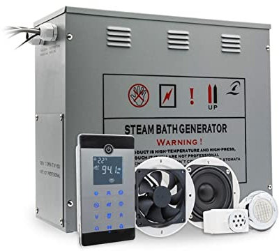 Kit generador de ducha de vapor, 6kw Cuarto de baño Ducha de vapor Bluetooth Radio Control Generador de sauna LCD Pantalla de pantalla táctil for sala de vapor 5-8 metro cúbico para uso doméstico come