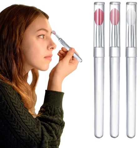 Silikon läppapplikator, silikon läppborste applikator, bärbar 3-delad återanvändbar läppapplikator | Läppstift makeup applikator, bea verktygssatser
