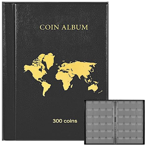 Münzen Sammelalbum 480 Taschen - Euro Coin Collection Münzalbum Münzalbum Aufbewahrung für Sammler, Münzsammelalbum Transparent, Münzsammelalbum für Briefmarken Abzeichen Pennies, Münzen Sammelalbum