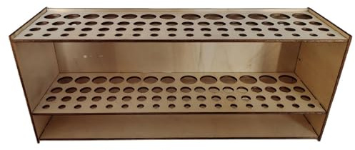 Soporte Organizador de Brochas para Pintura y Maquillaje, Estante de Madera con 67 Huecos para Pinceles, Lápices de Colores y Rotuladores - Organizador de Escritorio o Pared para Taller Tocador