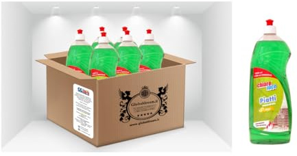 CHIARO LUCE è un detergente concentrato per piatti con una fresca fragranza al limone (Confezione da 6)