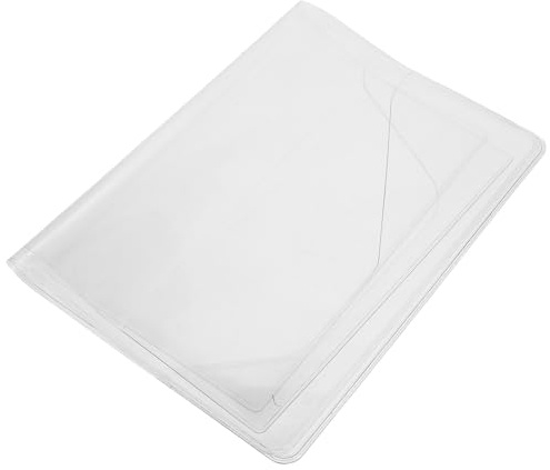 HOMSFOU Funda Transparente para Cuaderno A5 Funda de Libro Ajustable Cubierta y Hoja Interior Elástica para Estudiantes y Uso Escolar