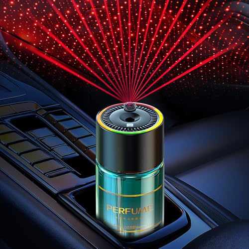 Smart Car Air Freshener Car Diffusers with RGB Ambient Light & Starry Ceiling 4 Scent Modes USB-C Rechargeable Perfume Diffuser for Cars Home Office Bedroom (Cologne-inspired Fragrance,120ml)