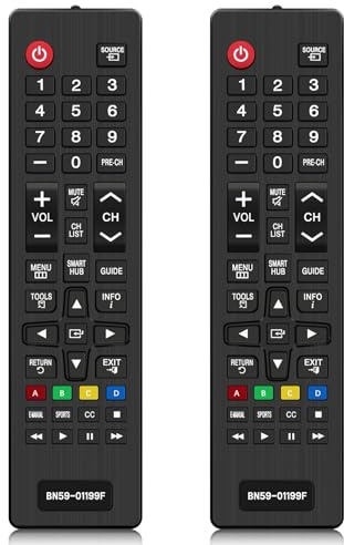 2 Piezas Mando TV Universal para Samsung, Mando Universal TV Compatible con Samsung Smart TV 3D 4K LCD LED HDTV QLED (Sin Pilas)