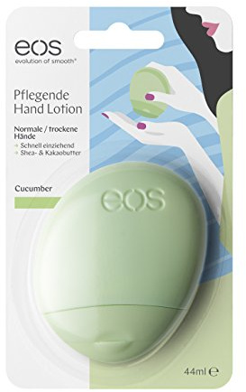 eos Handlotion gurka, handkräm för normal hud, vegansk fuktkräm, intensivvård för känsliga händer, med sheasmör och aloe, 1 x 44 ml
