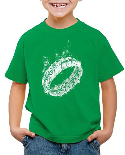 style3 Der Eine Ring T-Shirt für Kinder Fantasy, Farbe:Grün;Größe:104