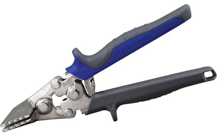 Klein Tools 86522 Hand Seamer, Straight Metal Seamer has 3-Inch Jaw, for 22 Gauge Steel and 24 Gauge Stainless