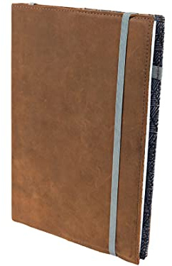 skaard | Cuaderno de Cuero | dinA5 | Diseño Azul | Papel Rayado | Recargable
