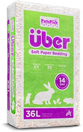 PETSPICK Uber - Biancheria da letto per animali di piccola taglia, in carta morbida, 36 l, colore: bianco
