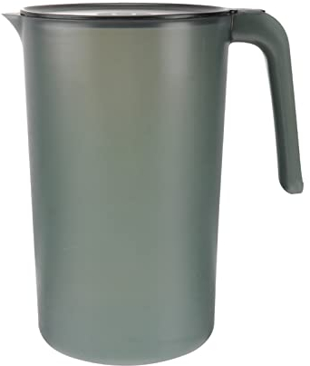 Carafe à Eau En Plastique 2,5L Avec Couvercle Et PoignéE, Pichet à Jus Pour Boissons Froides Et Chaudes, IdéAl Pour Maison, FêTes, Restaurants - Noir