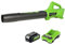 Greenworks Axial Akku Laubbläser (Li-Ion 24V 531m³/h Luftgeschwindigkeit，531m³/h Luftvolumen leistungsstarker Axiallüfter mit elektronischer Drehzahlregelung mit 4Ah Akku und Ladegerät)