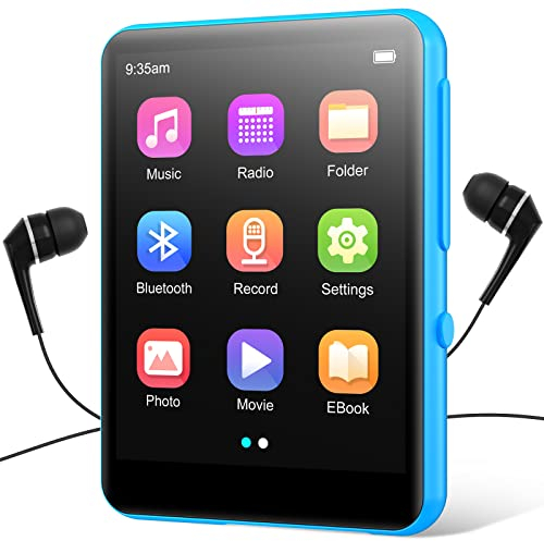 64GB MP3-Player mit Bluetooth 5.3, joliker Tragbarer HiFi-Sound Musik Player, 2,4 Zoll Farbbildschirm, Eingebauter HD-Lautsprecher, UKW-Radio, Sprachaufzeichnung, E-Book, bis 128GB TF Karte