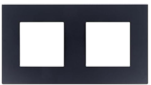 LUXUS-TIME Nur Rahmen Kunststoff Wandblenden Lichtschalter Blenden Schalterleisten für Touchschalter, Steckdosen, Unterputz Dosen Kunststoffrahmen Weiß, Schwarz (2-Fach, Schwarz-Kunststoff)