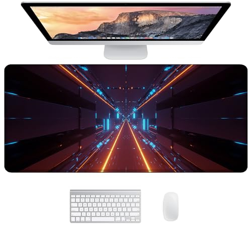 JJ PRIME - Tappetino Mouse XXL 900x400 MM Copri Scrivania | Tappetino Scrivania Grande | Tappetino Computer Da Scrivania | Desk Mat Gaming Mousepad XXL - Tappetino Per Mouse Tappeto Pc (Neon A)