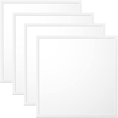 WSU Lights 4x LED Panel, Deckenleuchte, 62x62cm, 4400lm, 4000K, 40W, inkl. Trafo, Rasterleuchten, Einlegeleuchte, Büroleuchten (4000K, 4 Stück)