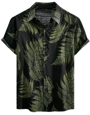 Voqeen Funky Camicia Uomo Hawaiana Estiva Manica Corta Aloha Camicie da Spiaggia Stampa Casual Beach Shirt Hawaiian Camicia