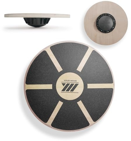 YM Balance Board Table Proprioceptive Oscillante en Bois, Planche d'équilibre, Coussin D'équilibre Professionel, Pour l'Exercice Physique et la Réhabilitation