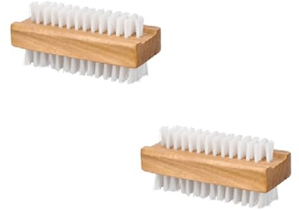 2 Pcs Double Sided Wooden Nail Cleaning Brush | To Clean Fingertips, Can Be Used on Fingernails And Toenails, Perfect For Manicure And Pedicure At Home