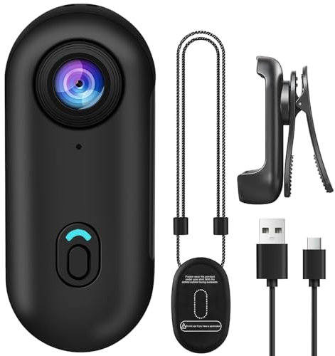 bayehngs Thumb Action Camera, Small Body Camera, Portable Vlogging, Hands-Free POV Recording Helmet Cam for Cycling, Motorcycle