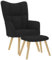 vidaXL Chaise de Relaxation avec Repose-Pied Noir Tissu, Chaise, Fauteuil Relax, Fauteuil Relax en Tissu, Chaise de Salon, Chaise en Tissu