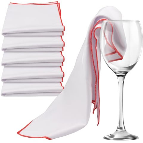 FerraDrend 5 Pezzi Panno Vetri Senza Aloni, 60 X 60 cm Panno Asciugatura Bicchieri, Panni per La Pulizia In Vetro, Panni In Microfibra per Occhiali, Bicchieri, Calici, Lenti