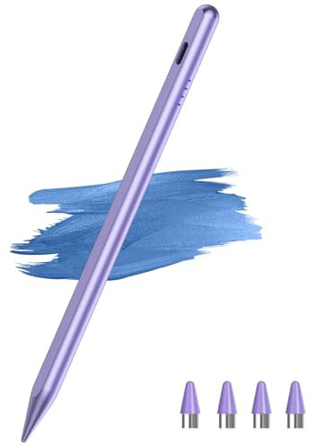 Stylus Pens for Touch Screens with 4 POM Tips, Kenkor Active Digital Stylus Pencil for Android/iPhone, Magnetic Tablet Pen Compatible with iPhone/Samsung/Huawei/Vivo/Mi/OPPO Writing & Drawing - Purple