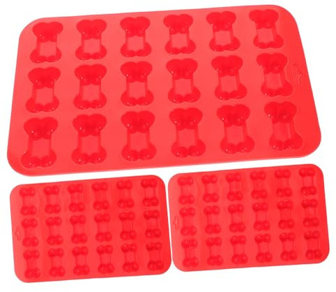 Mipcase 3 Pezzi stampo per caramelle stampo per burro di tacchino stampo in silicone rosa per congelatore in silicone per dolcetti per cani Gel di silice rosso