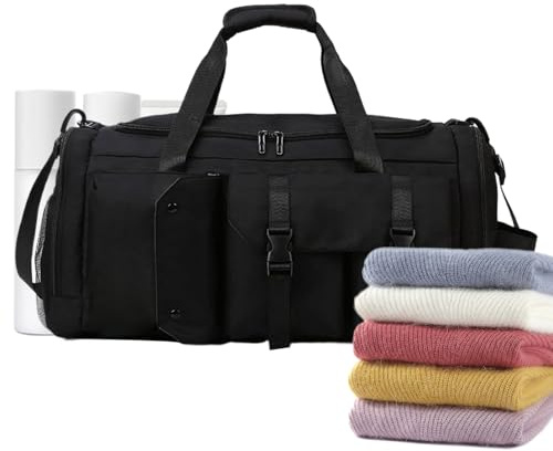 Borsa da palestra da donna, grande, impermeabile, con separazione asciutta e bagnata, per corde da salto, scarpe da ginnastica, asciugamani, guanti per interni, Nero , Refer to description, Unisex