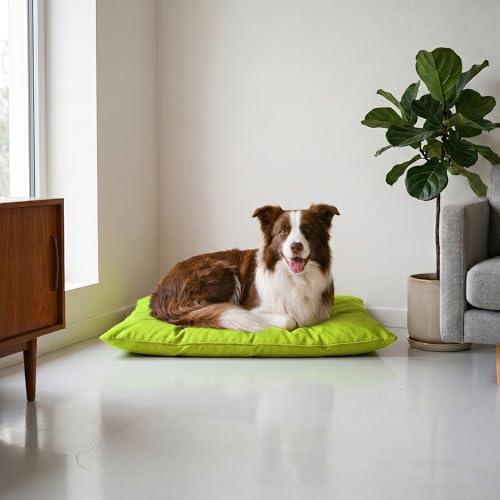 Maxy Cuscinone Cane e Gatto ELEGANT – Cuscino per Animali Domestici Imbottito e Trapuntato, in Microfibra, 60x100 cm, Materassino Confortevole per Cani Taglia Piccola/Media/Grande, Verde Mela