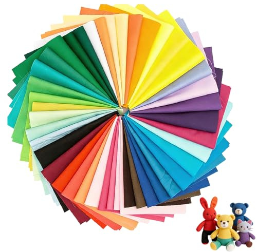 BXUUXA 50 Pz Stoffa Patchwork Multicolore,Tessuti Patchwork Colorati da 20x20 cm,Stoffe per Cucito Creativo,Tessuto Cotone Stoffa per Fai Da Te, Trapunte, Abbigliamento per Decorazioni