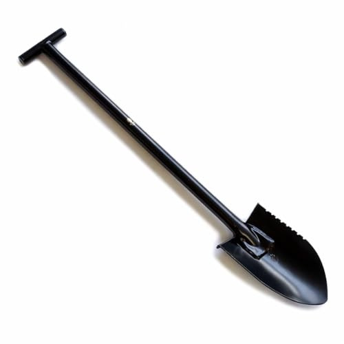 EMPOTEC Pala Black Ada Sodbuster Nera, Attrezzo da Scavo per Metal Detector, Cerca Metalli, Oro Argento, Vanga in Ferro per Terreni Duri, Neve e Giardino, Lunghezza 82 cm