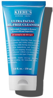 KIEHL'S Ultra Facial Oil-Free Cleanser, 150 ml, erfrischendes Gesichts-Waschgel zur porentiefen Hautreinigung, feuchtigkeitsspendender Gesichtsreiniger, nicht austrocknend, ölfrei