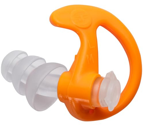 SureFire EP4 Sonic Defenders Plus Filtered Earplugs, Triple flanged Design, Reusable, Orange, Medium