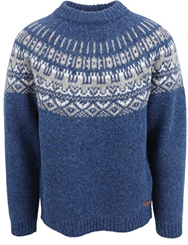 Icewear Elis Veste islandaise - Tricot Main (Bleu, S)
