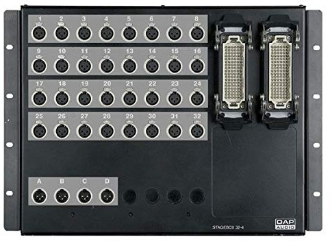 DAP Audio Stagebox 32 IN 4 OUT Harting 108 Pole Neutrik Multicore 19