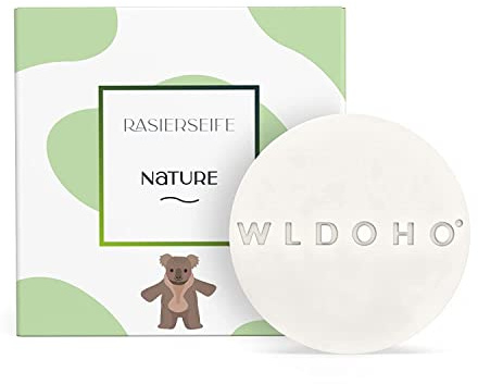 WLDOHO® Rasierseife für Damen und Herren ohne Duft - Rasierseife für Frauen - vegan, frei von Parabenen & made in Germany - 80g