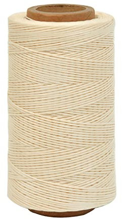 Wachsfäden 284 Yards 150D 0.8MM Ledergarn Wasserdicht Wachsfäden für Schuh Reparatur Buchbinden Leder Handwerk DIY (Beige)