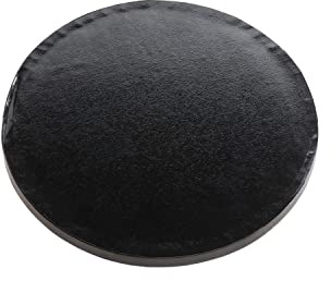 Dekora - Vassoio Torta Rotondo in Cartone Nero - Diametro 30 cm