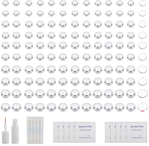 ZS 500 piercing finti per naso, labbra, orecchie, sopracciglia, naso, labbra, orecchio, finti gioielli, gemme finte per naso, gemme per il viso, gioielli per occhi con colla per ciglia, 1.3mm, 1.5mm