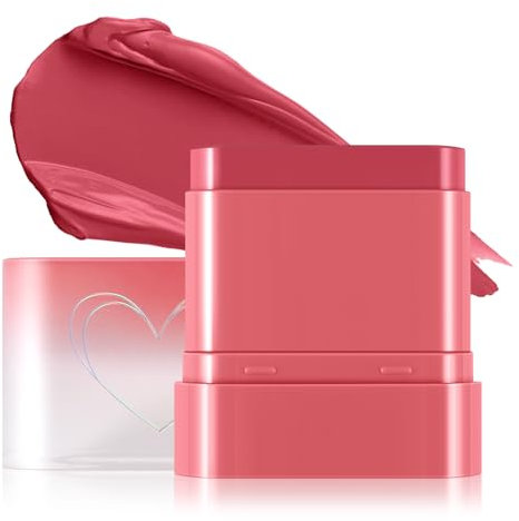 Boobeen Creme Blush für Wangen, Multi-Use Makeup Blush Stick Waterproof Long Lasting Rouge Stick für Augen, Lippen und Wangen, Soft Thin Blush Stick für erröten und Dewy Look