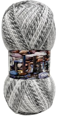 Pebble Chunky Acrylic Soft Wool/Yarn 200g Knitting & Crochet woolcraf Grey 7035