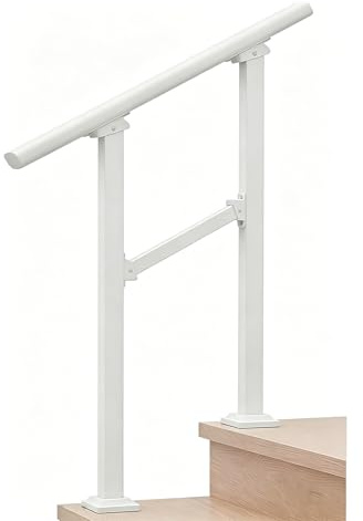 Handrails for Outdoor Steps & Indoor Stair Railing Kit, 1-2 Steps Safety Hand Rail for Porch & Deck
