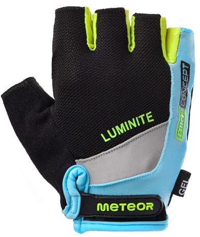 meteor Guantes Bicicleta para MTB BMX Ciclismo Carretera Fitness Bici Escalada y Otros Deportes - Guantes Sin Dedos para Niños Juventud - Mujer y Hombre - GX