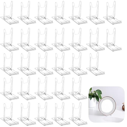 HOMEBOBO 30 Pack Acrylic Book Display Stand - Adjustable Clear Easel Holder Display Collector Stand for Comic Books, CD DVD, Plates, Magazines, Postcard, Artworks, Collectibles & Home Office Decor