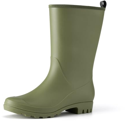 YOLIS Womens Wellies Wide Calf Wellington Boots Women Waterproof Rain Boots | PVC Rubber, Outdoor Gardening Work Walking
