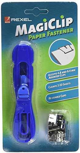 Rexel Magiclip Paper Fastening Device Assorted Colours (50 Max Sheet Capacity)