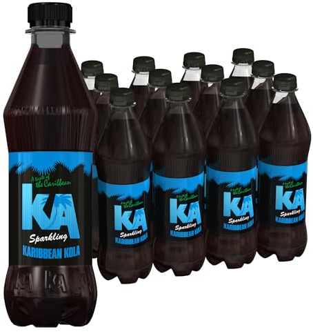 KA Caribbean Kola Fizzy Drinks - Traditional & Authentic Caribbean Jamaican Style Sparkling Drink - Soft Drinks Multipack - Caribbean Kola Soda Drinks Bulk Pack - 12 x 500ml Bottles